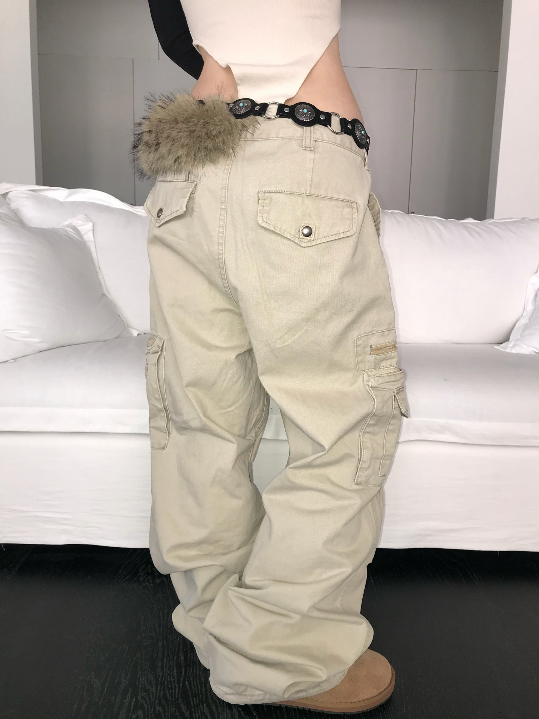 Multi-Pocket Wide-Leg Cargo Pants