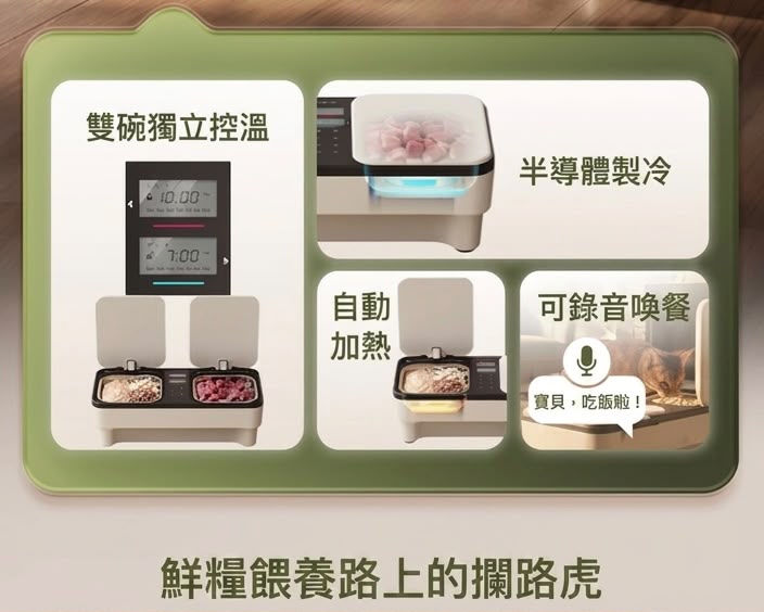 有哈 uah 雙碗鮮糧餵食器 香港三腳插頭 (預購產品)