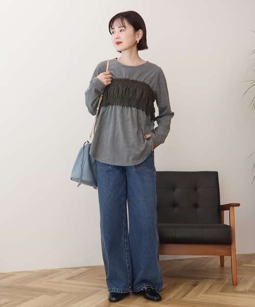 裹胸前設計感後綁帶上衣