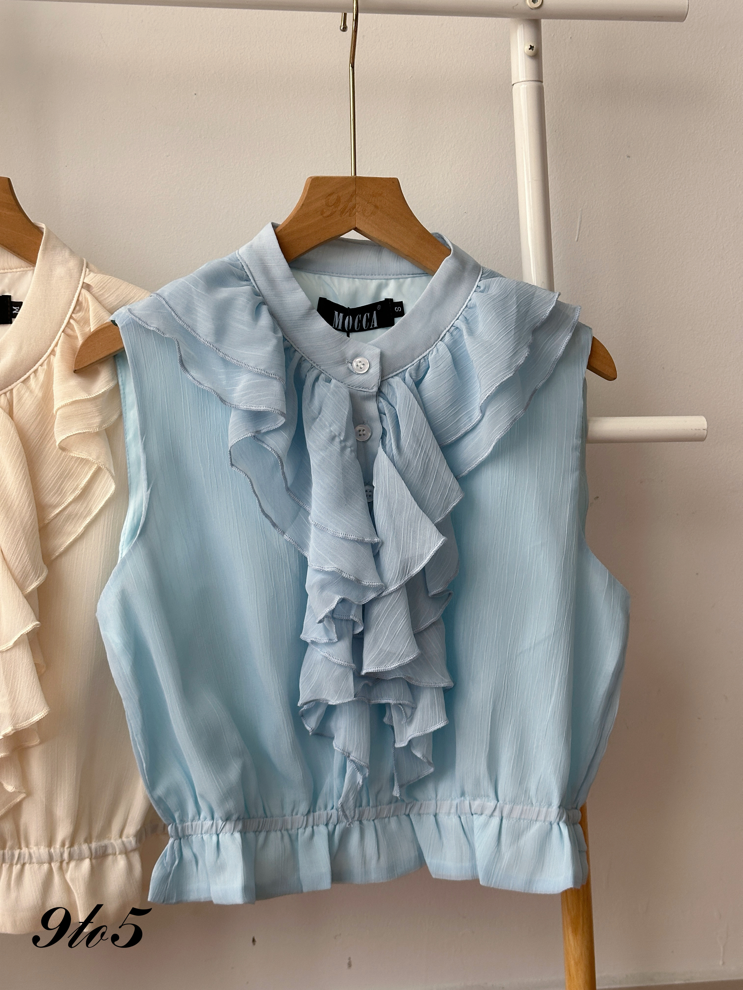 T4266 Sleeveless Ruffle Top - 3 Colors 