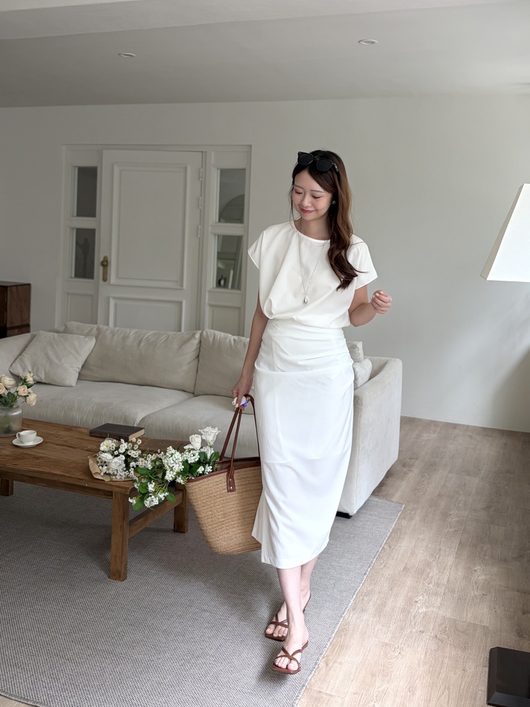Lyra Ruched Set (White)