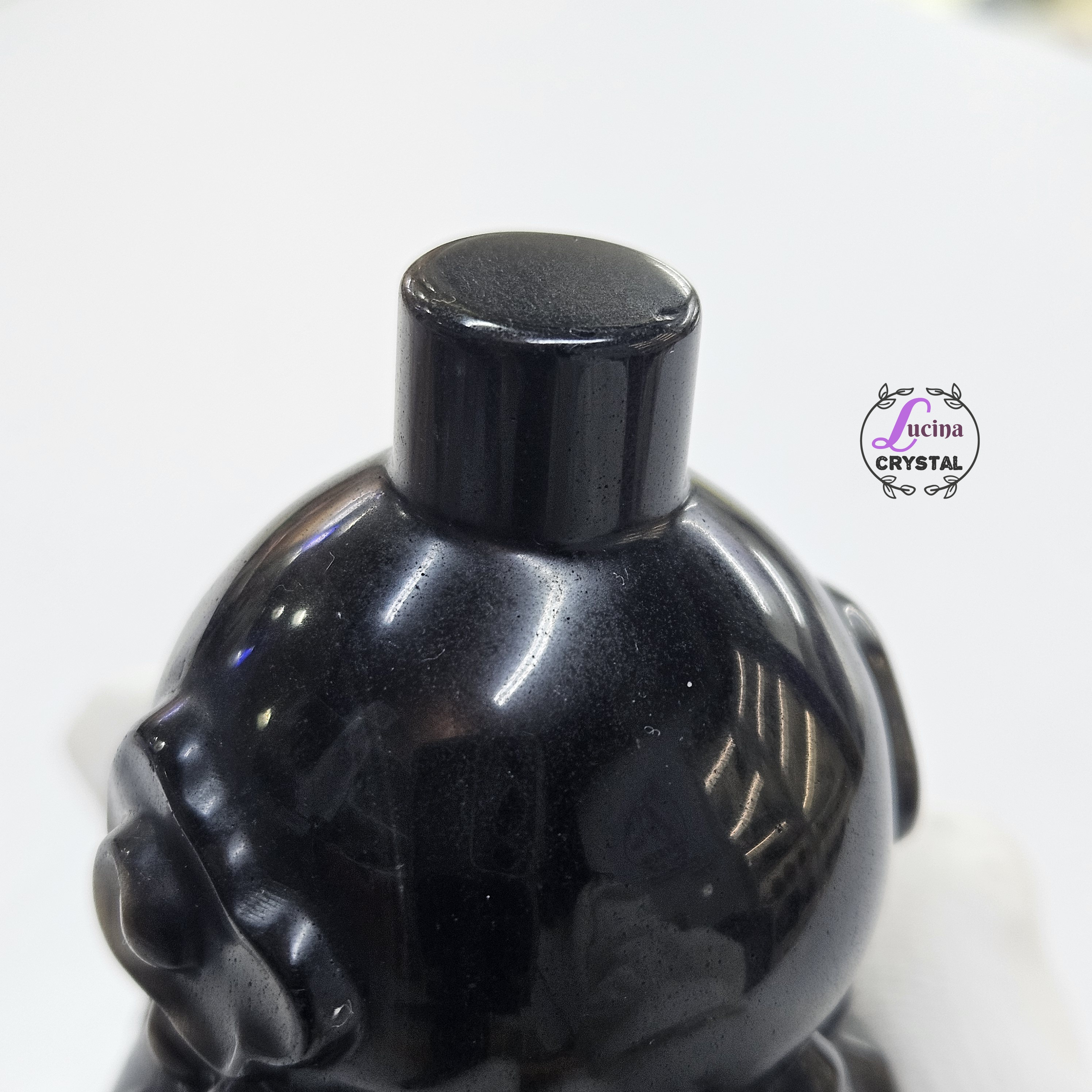 (Co#J326) 人手雕刻葫蘆形銀沙黑曜石/Silver Obsidian Gourd