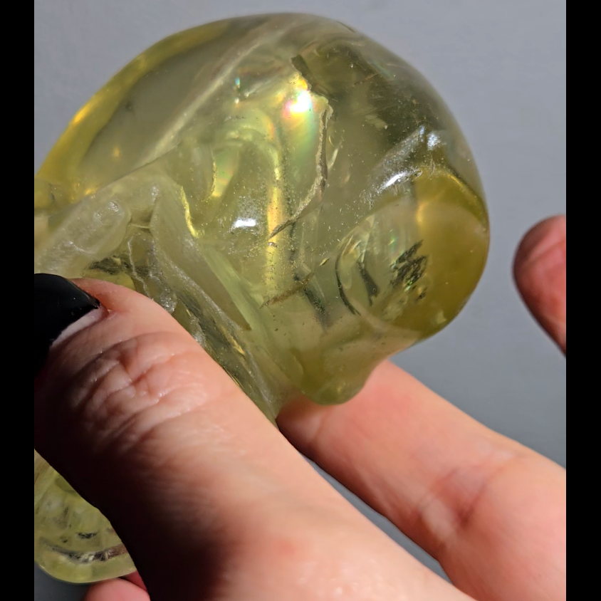 High-grade citrine skull with rainbows and saturation - C58