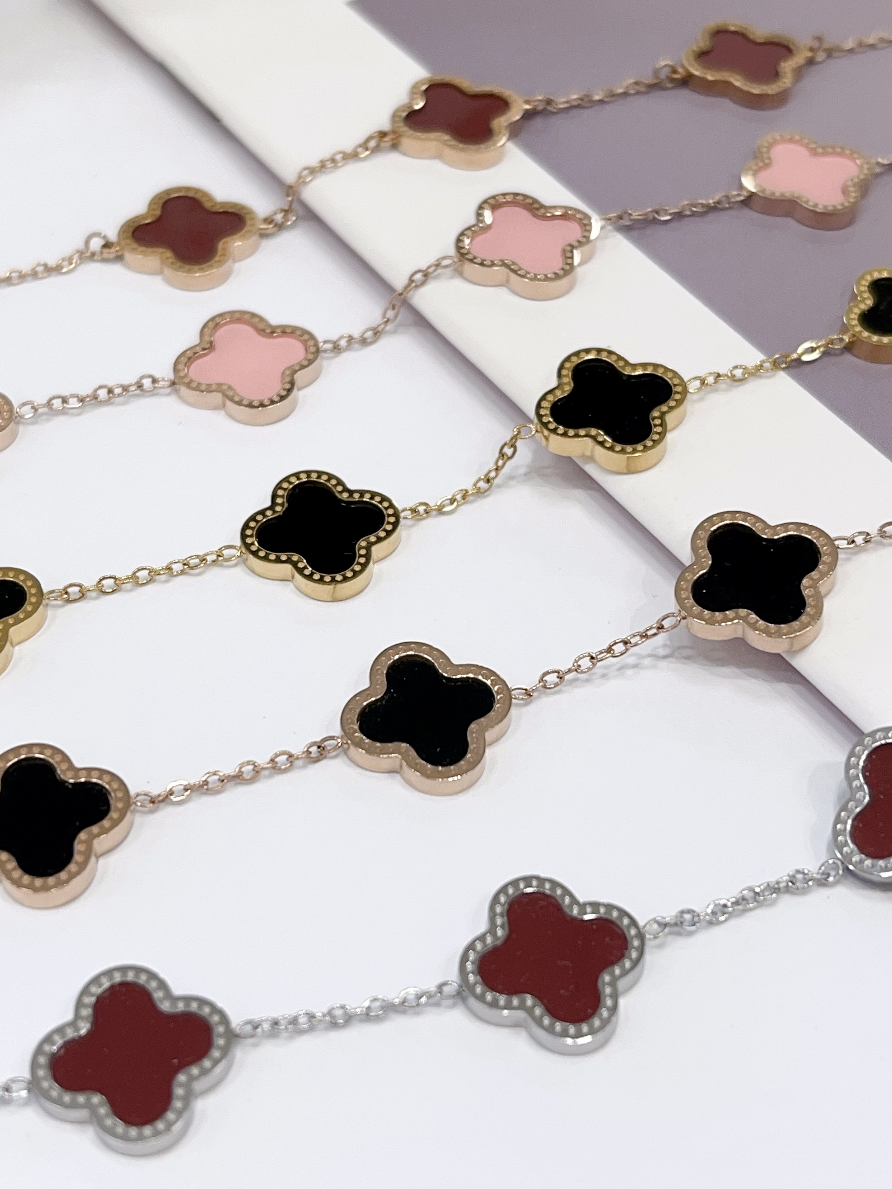 边边不同色四叶草钛钢手链🍀