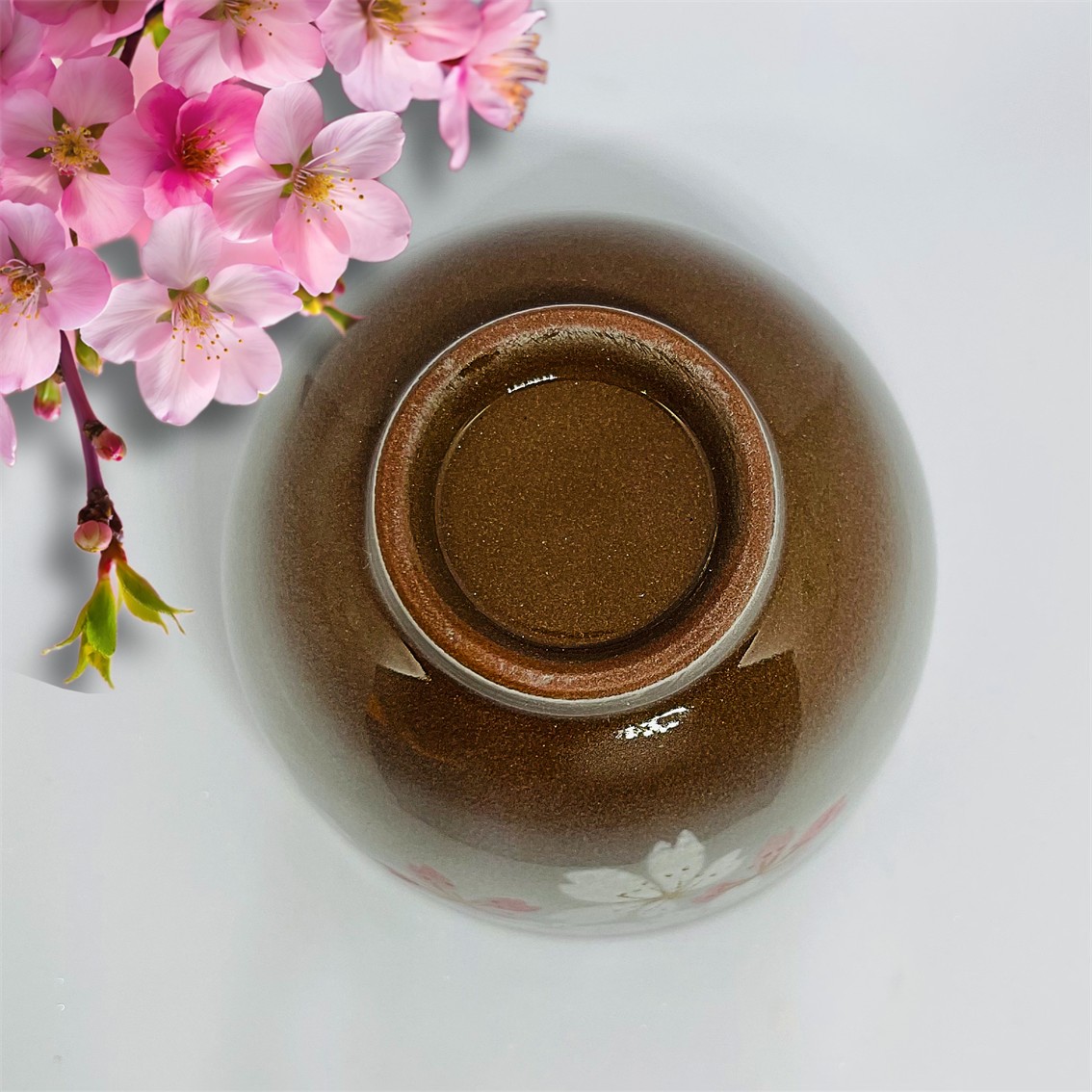 【日本製】美濃燒陶瓷平安櫻京煎茶杯 (160ml)