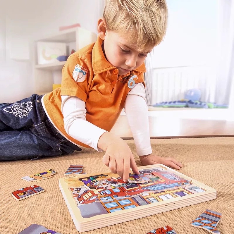 (F0640) Beledue多層拼圖5in1Puzzle(Fire brigade)