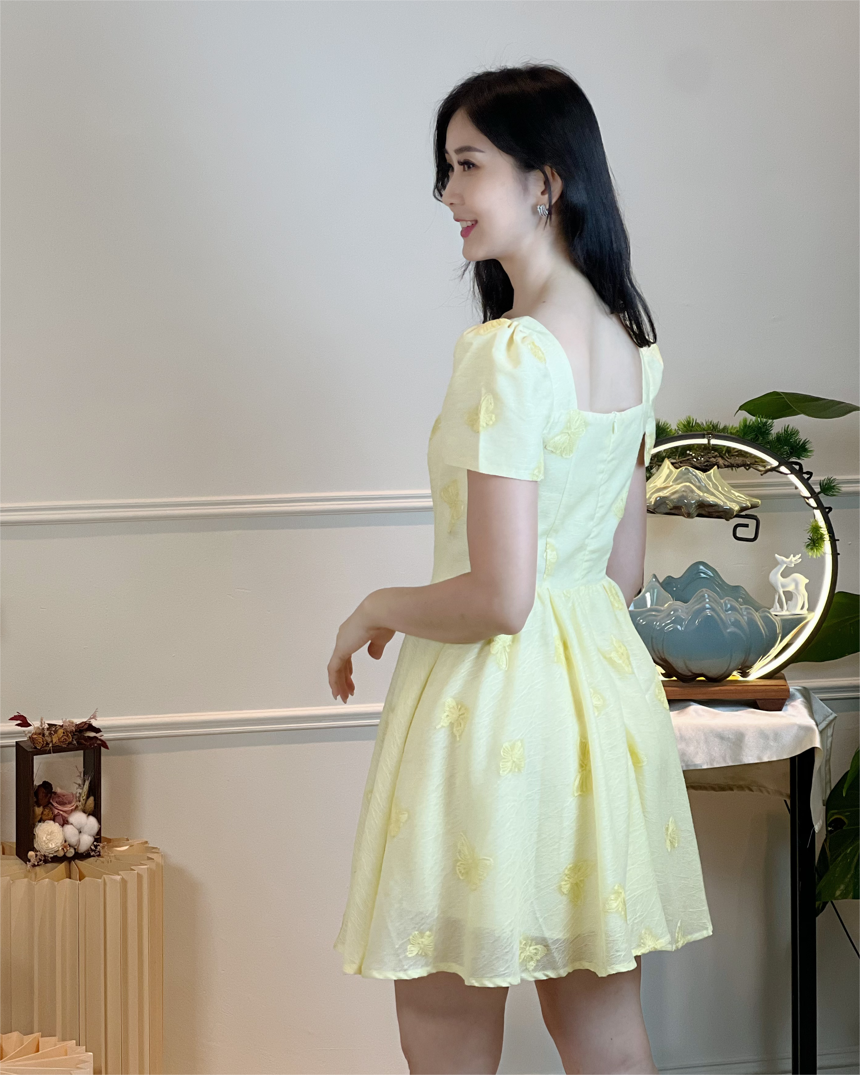 5101 Evangeline Embroidered Butterfly Mini Dress