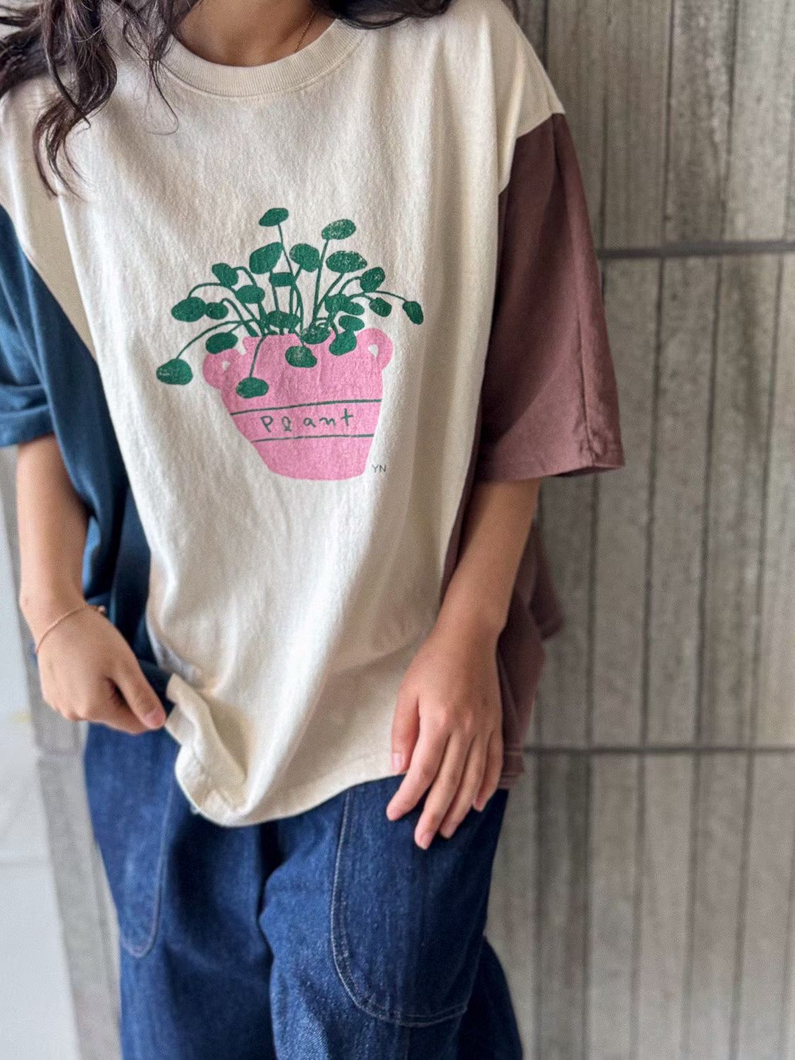 YA OX 3 colors tone plant tee