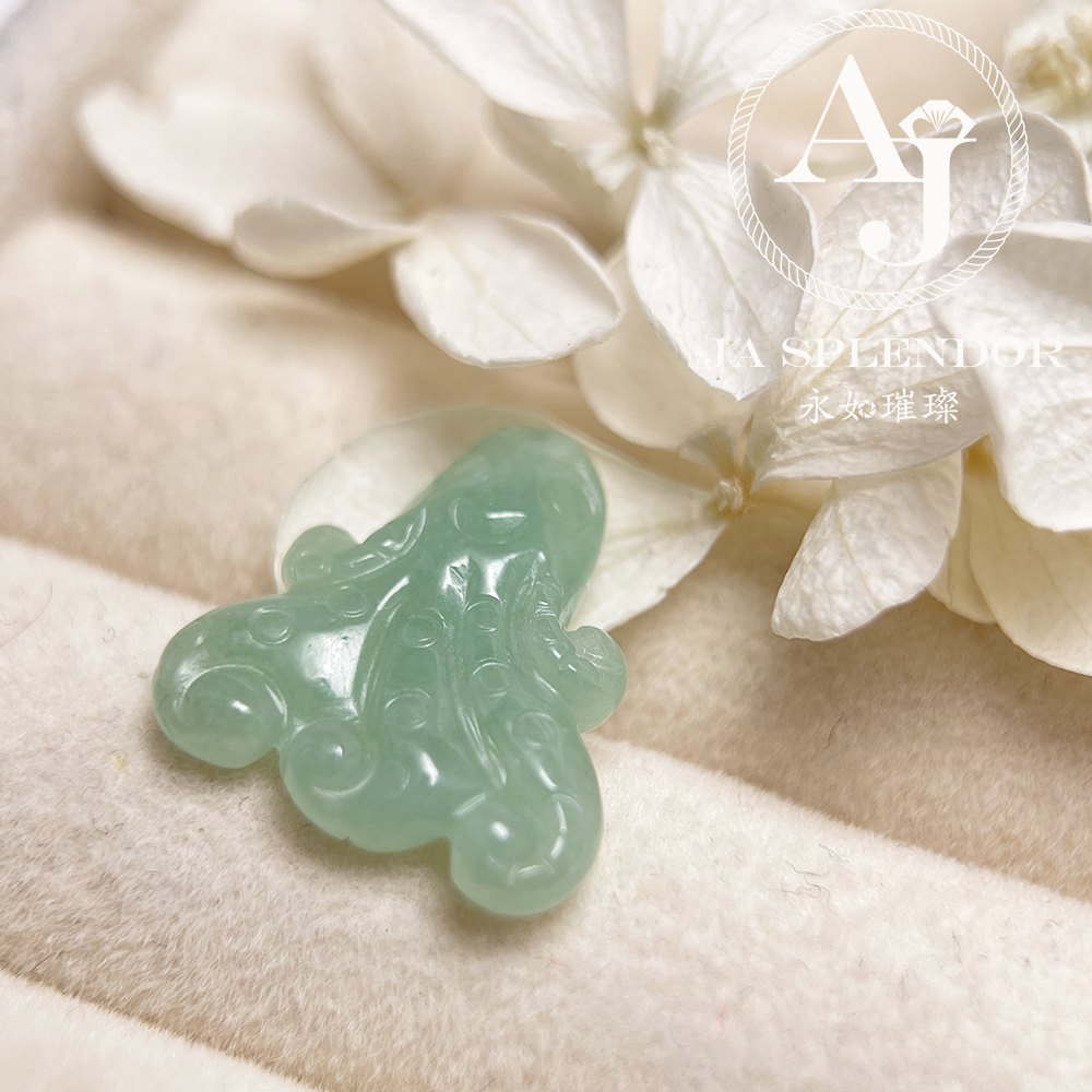 JN-3376 天然翡翠A玉-果綠八方來財八爪魚/章魚吊墜