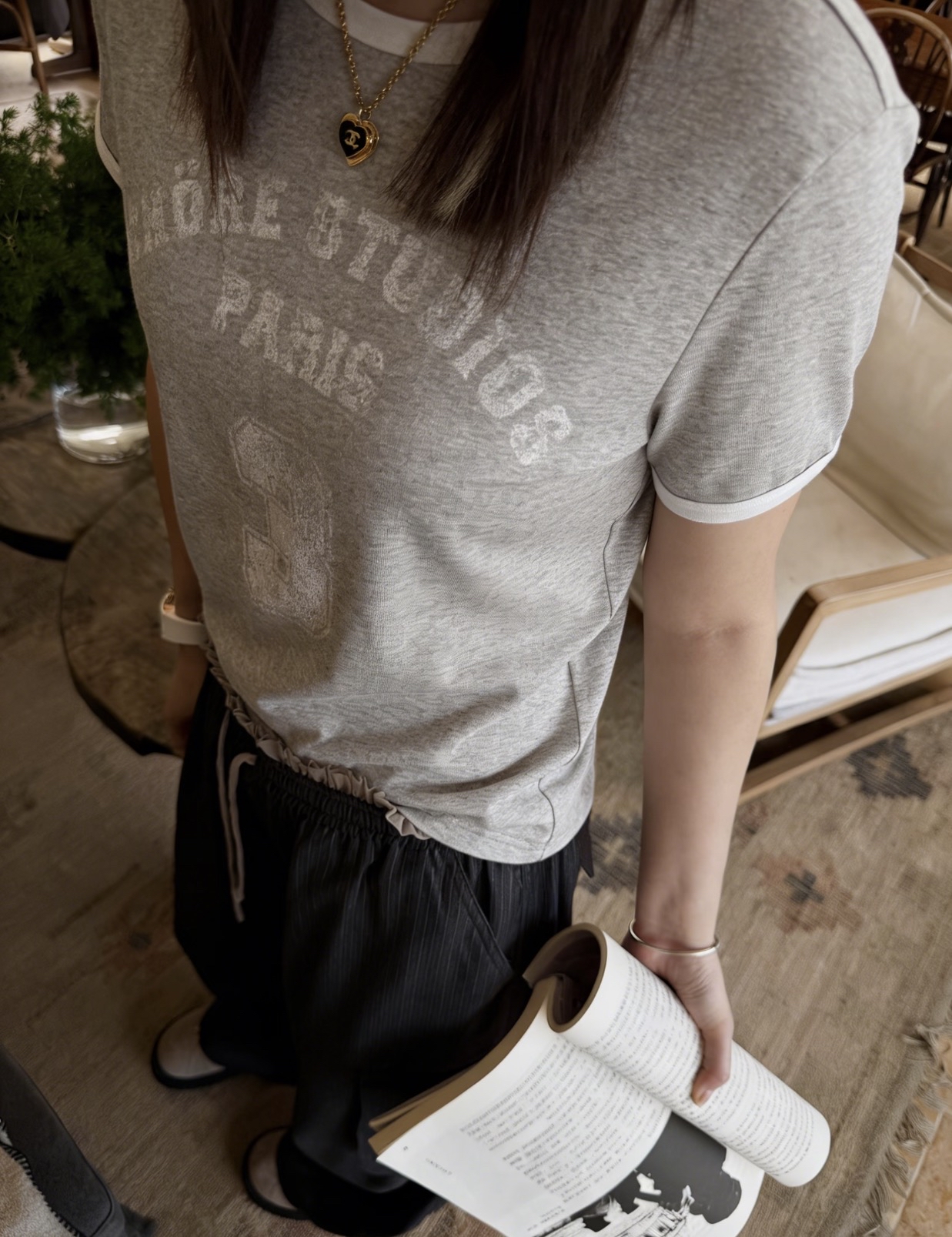 Dior 新款 灰色 logo tee Size S/M