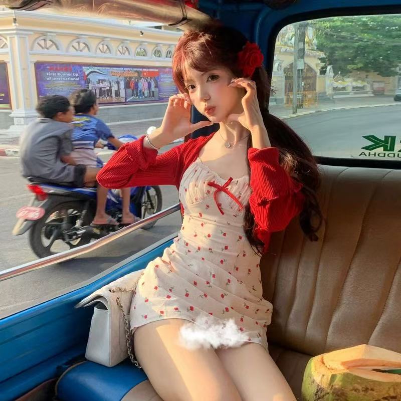 ST225纯欲碎花裙