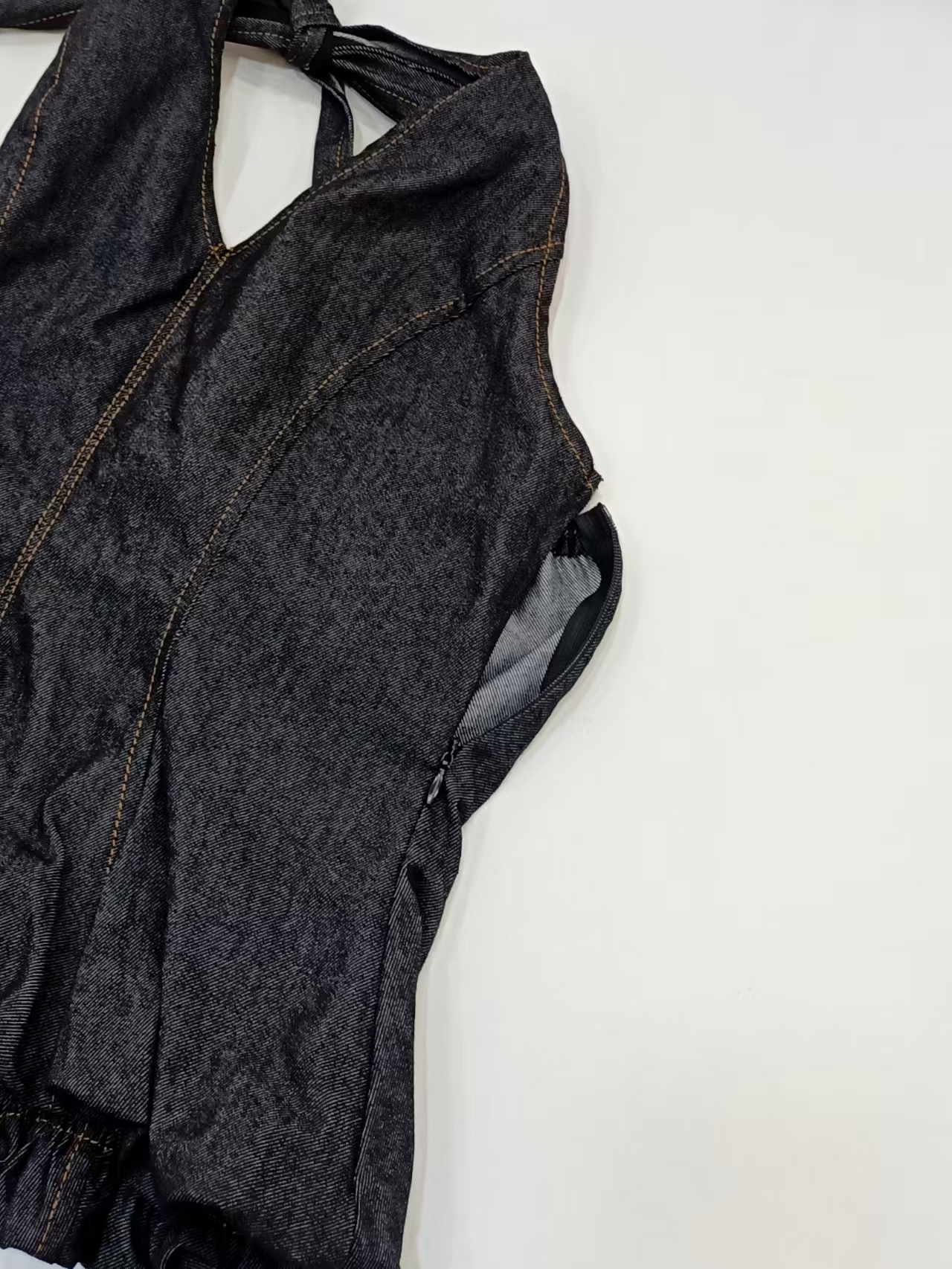 Faux Denim Halter Top M.250