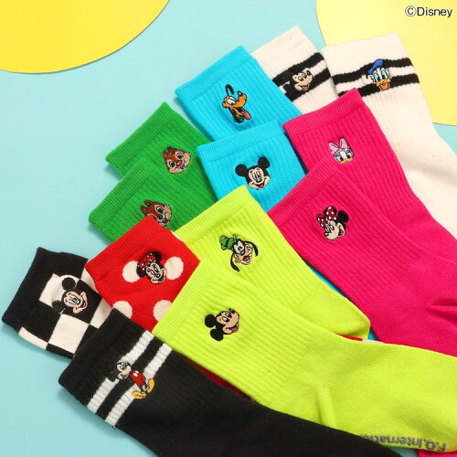 🆕【⭐訂購⭐】🇯🇵日本直送🌀#Disney 卡通人物刺繡圖案 中筒襪［8款選］🌀[ELAA-0237][260214]