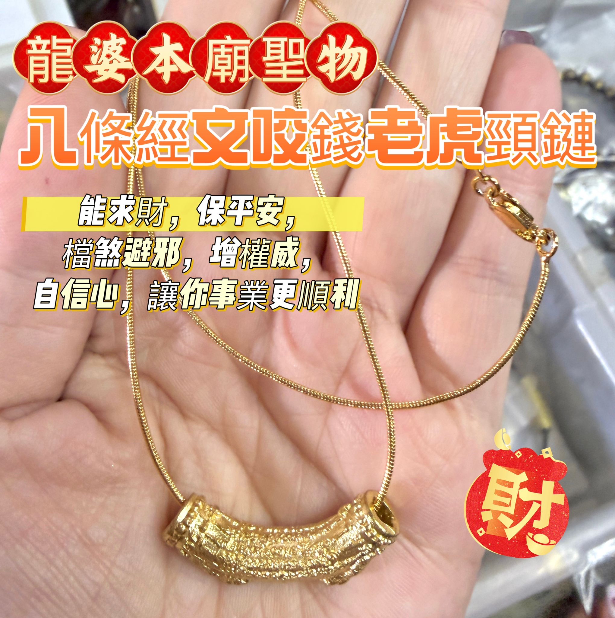 （6號到貨）✴️龍婆本廟✴️八條經文咬錢老虎頸鏈✨