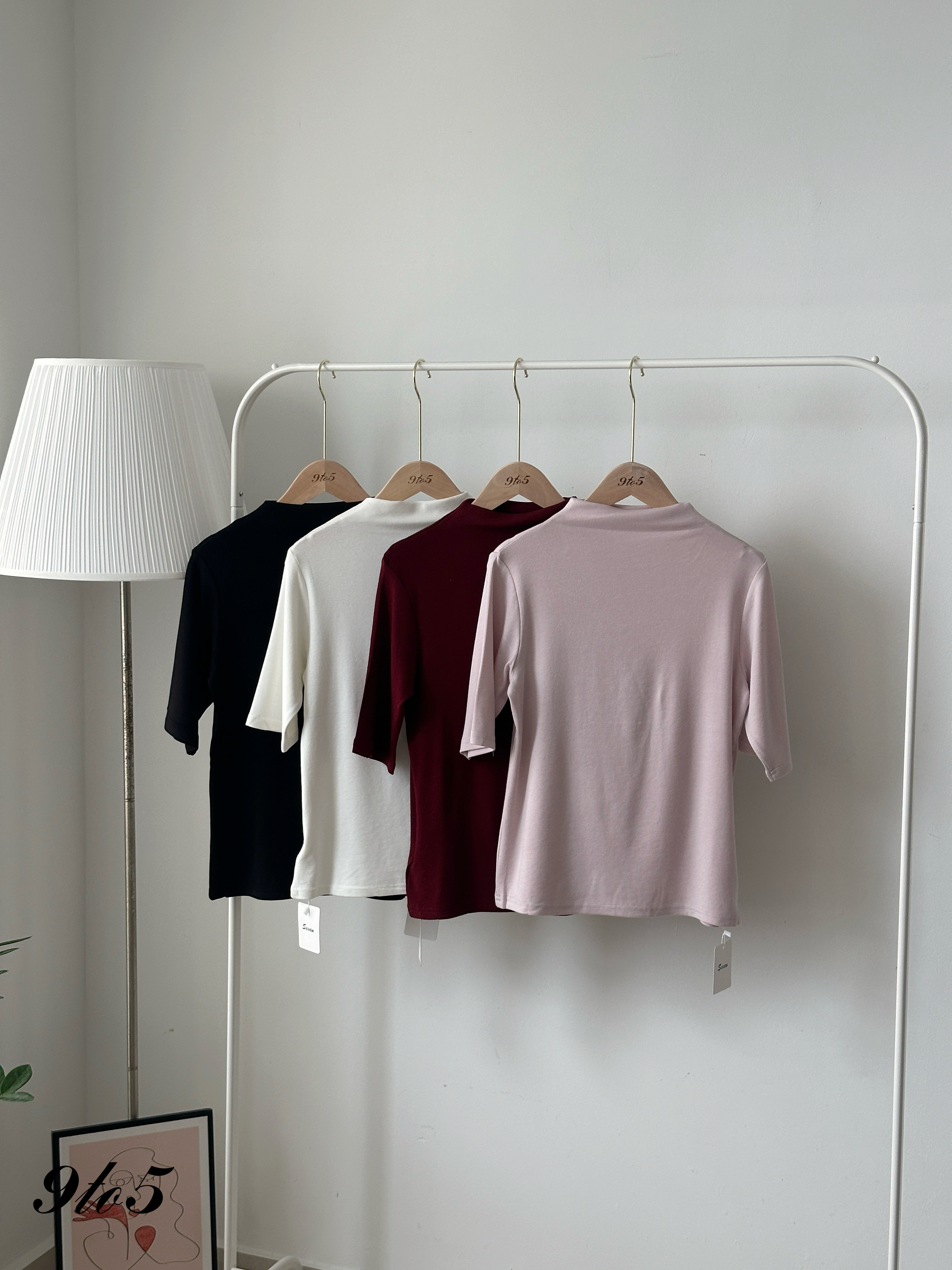 T4210 Mock Neck Half Sleeve Top - 4 Colors