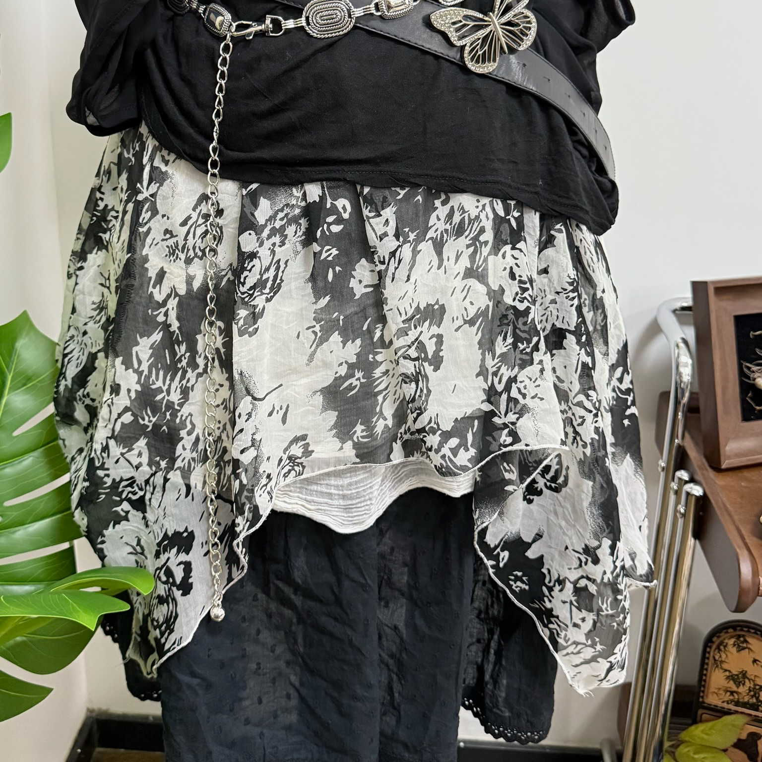 [On Sale] Floral Pattern Chiffon Sleeveless Dress