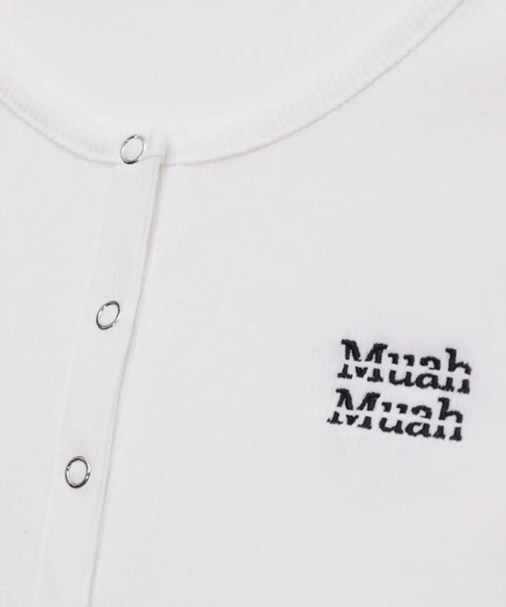 【預訂】 Huahmuah - Henley Neck V-Neck Short Sleeve T-Shirt 