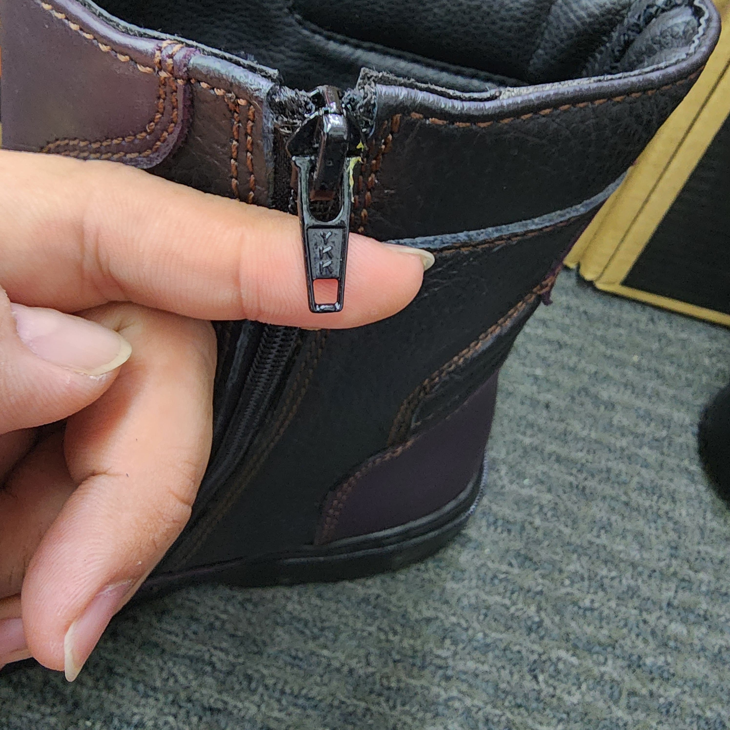 GUZZI PRO Safety 929 Burgundy Black Full Black Brown Khaki MIDCUT SINGLE ZIP SAFETY SHOES BLACK BROWN KASUT KERJA SIRIM Kasut Keselamatan