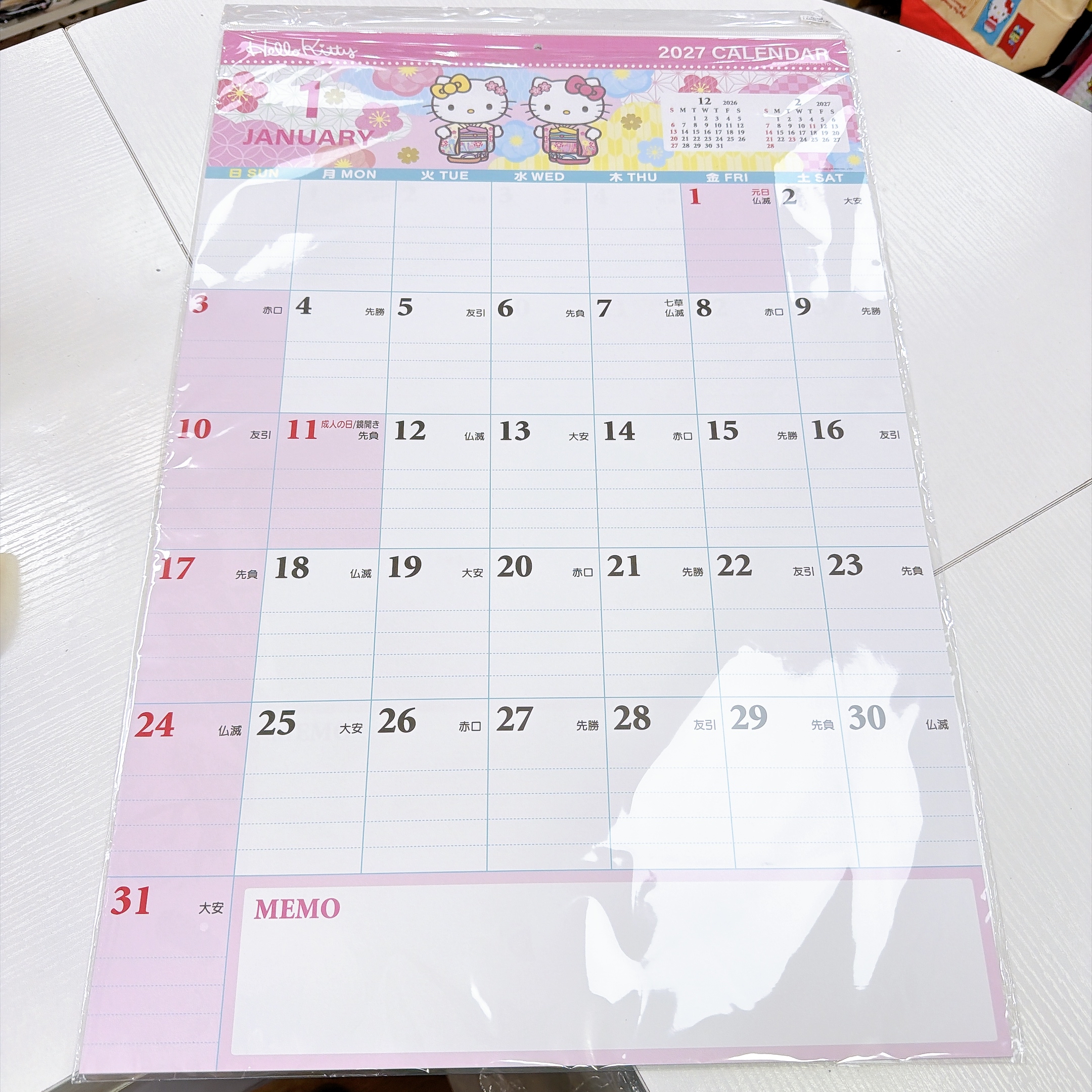 日本直送 Sanrio hallo kitty 超大月曆 日本假期約 40*60cm