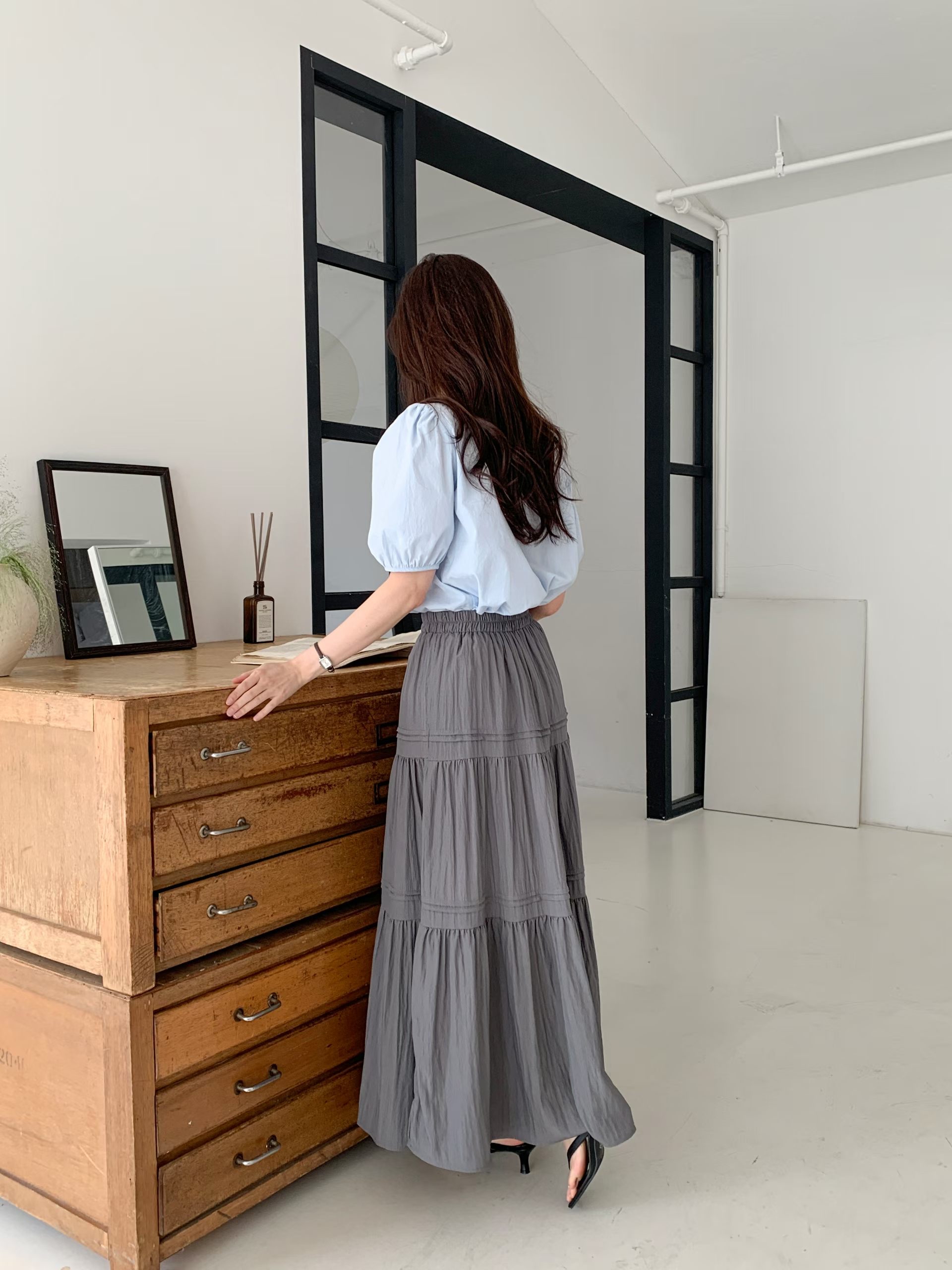 CT5 法式壓邊半截裙