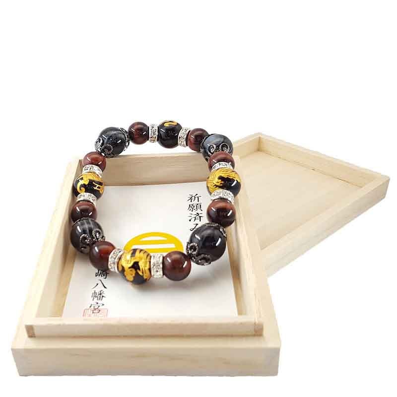 【日本白崎八幡宮】【四神獸赤虎蛋龍力石手鍊】 