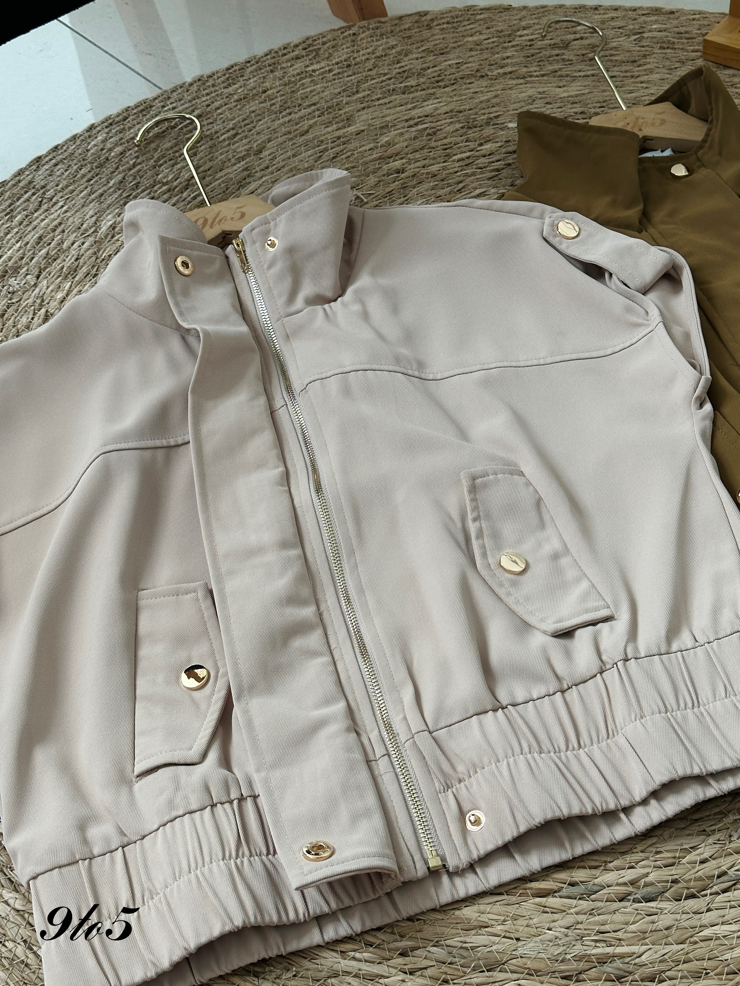 T3903 Stand Collar Cargo Top/Jacket - 3 Colors