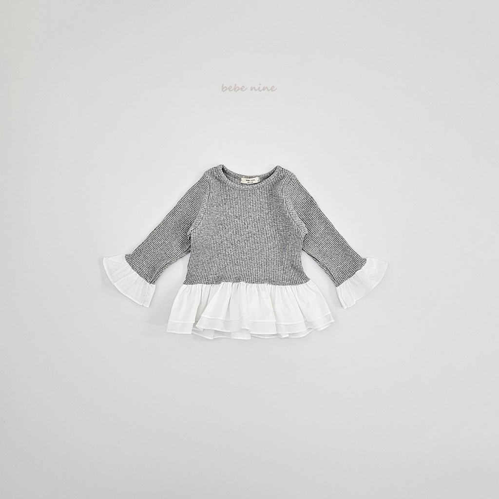 🌸預訂 韓國直送🌸🇰🇷Bebenine三色荷葉花邊下擺長袖上衣