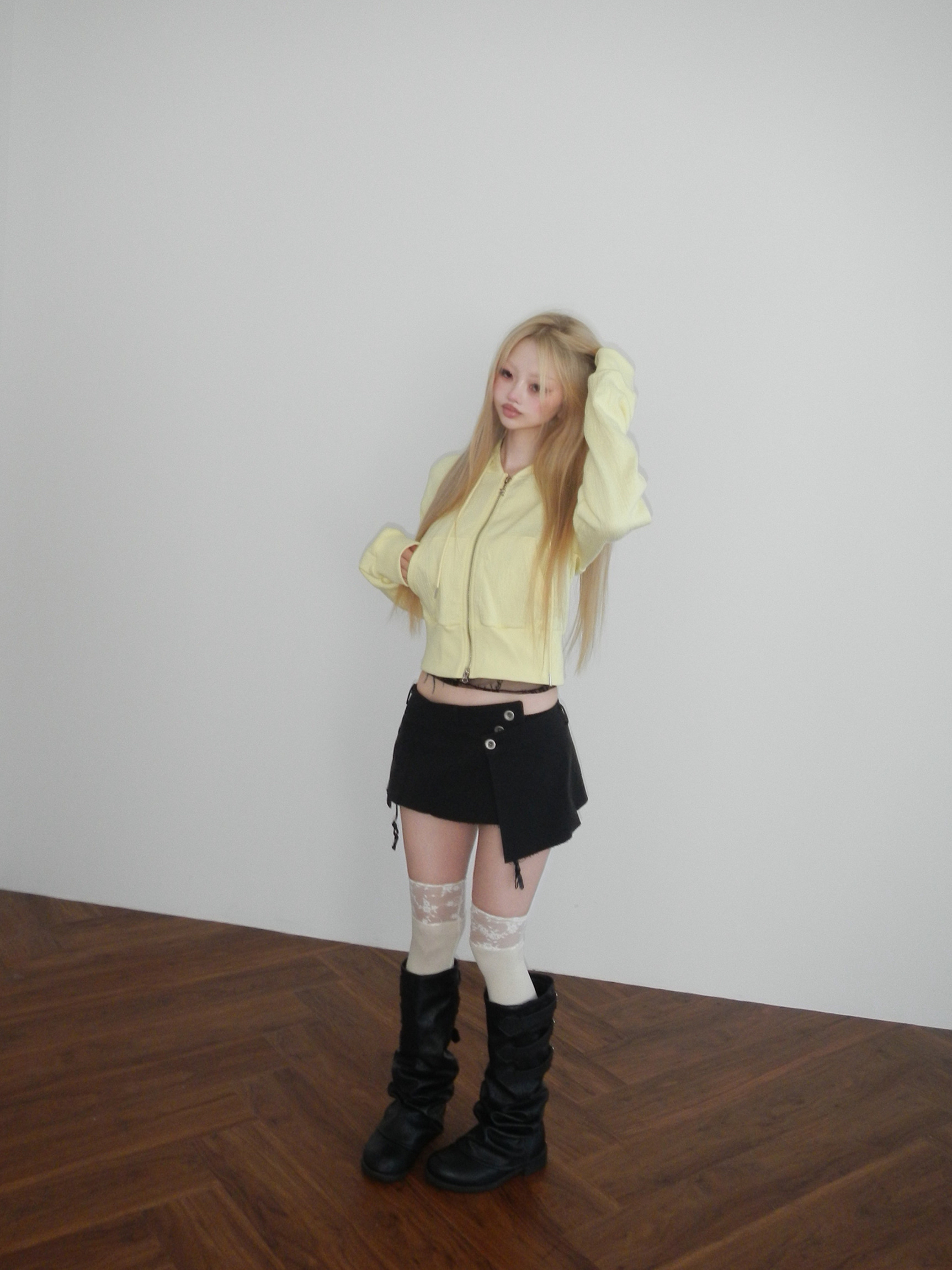 Asymmetric Wrap Mini Skirt