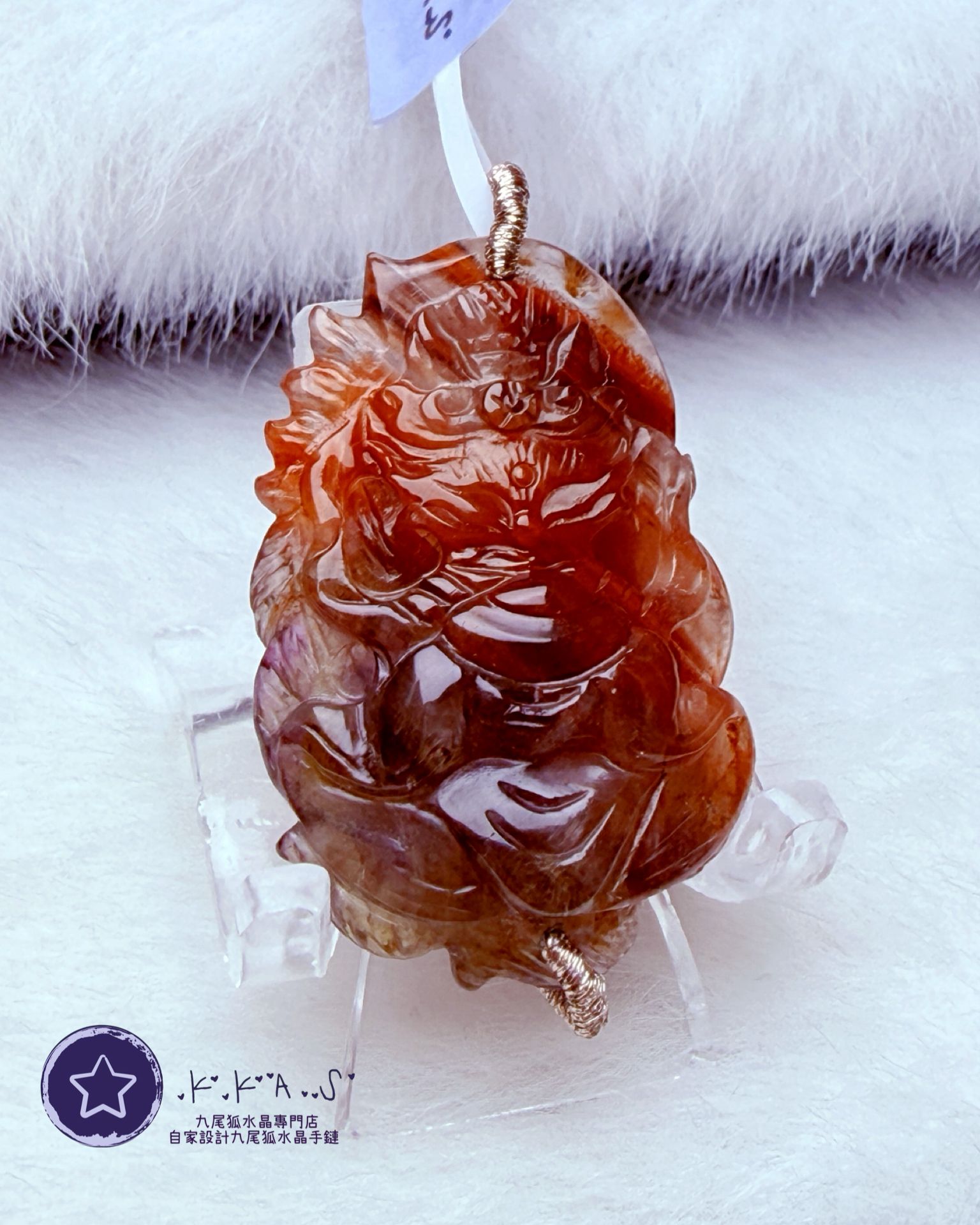 K00226 紅極光 鳳凰狐 - 吊墜/手牌兩用款