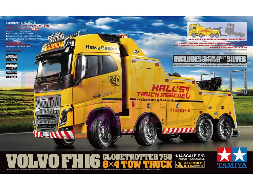 Tamiya 47528 1/14 RC Volvo FH16 Globetrotter 750 8×4 Tow Truck (Silver Edition) #0111186