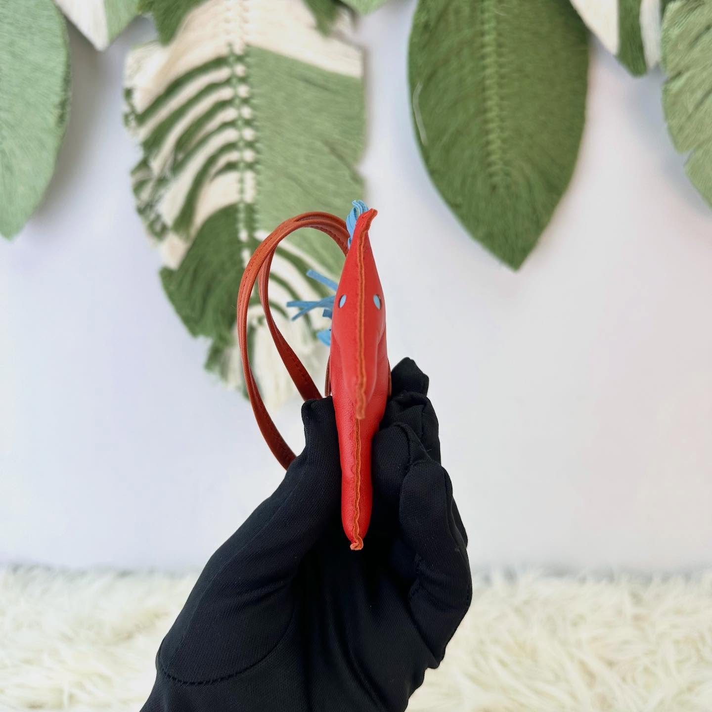 HERMES🤍PRE OWNED Rodeo 紅拼藍色馬仔吊飾 全套有盒❤️