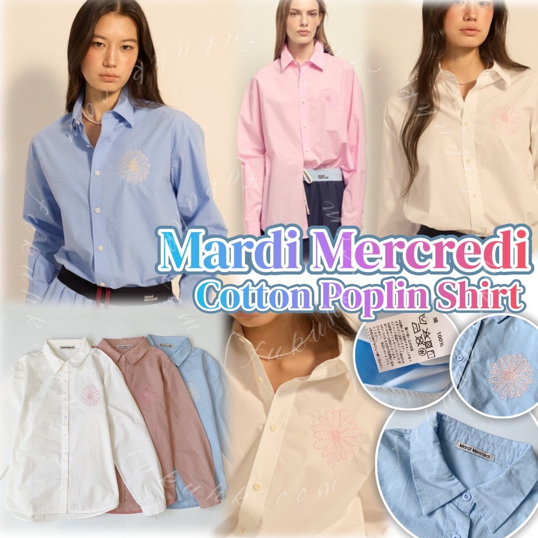 🇰🇷 Mardi Mercredi Cotton Poplin Shirt  花朵刺繡長袖恤衫