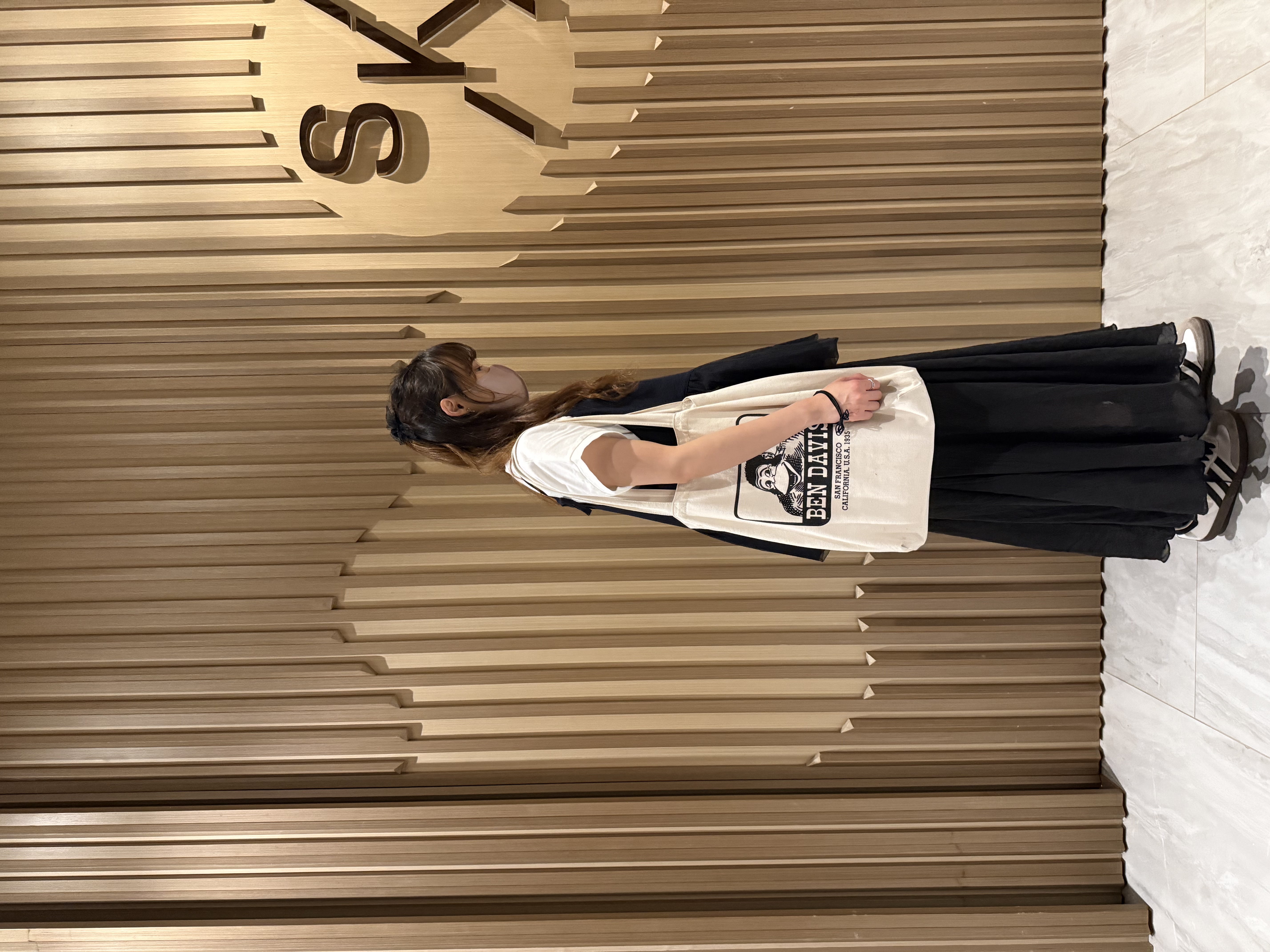 棉紗飄逸傘裙（黑色）