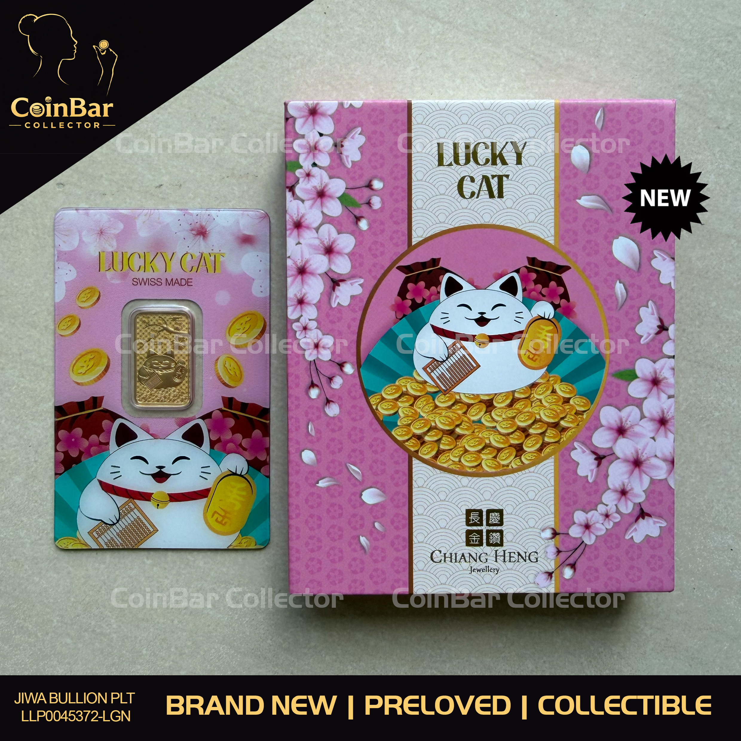 (SN888110) PAMP x CH Lucky Cat 5g 🇨🇭Swiss Fine Gold Bar 999.9 粉色招财猫