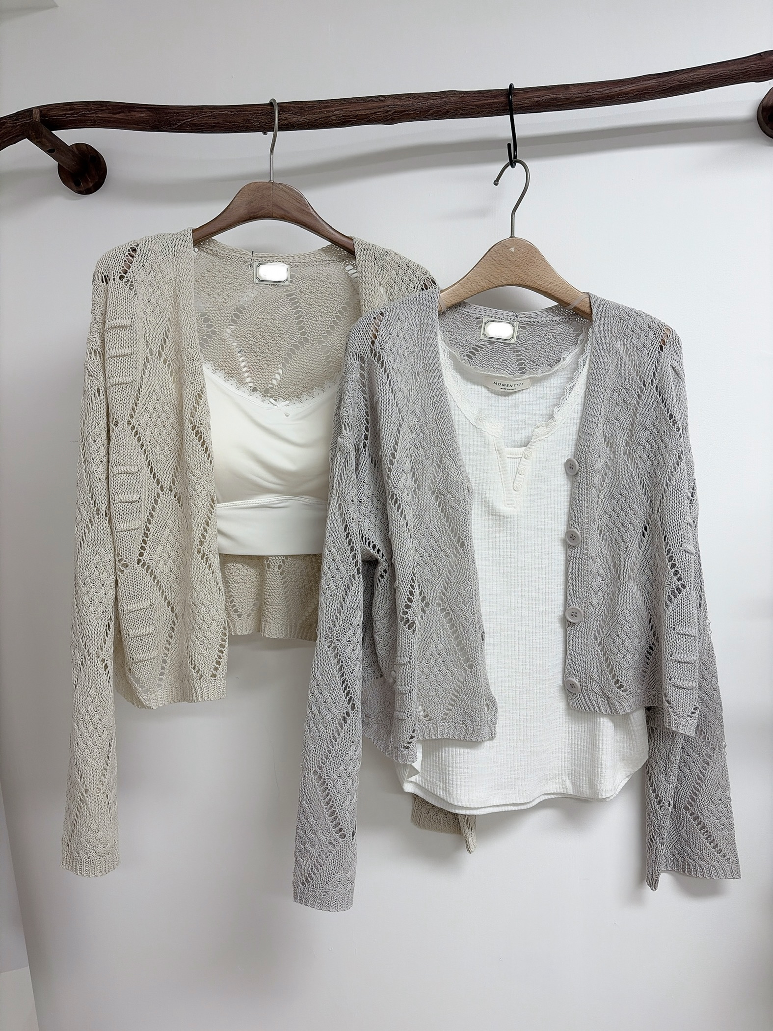 菱格通花暗紋精緻Cardigan