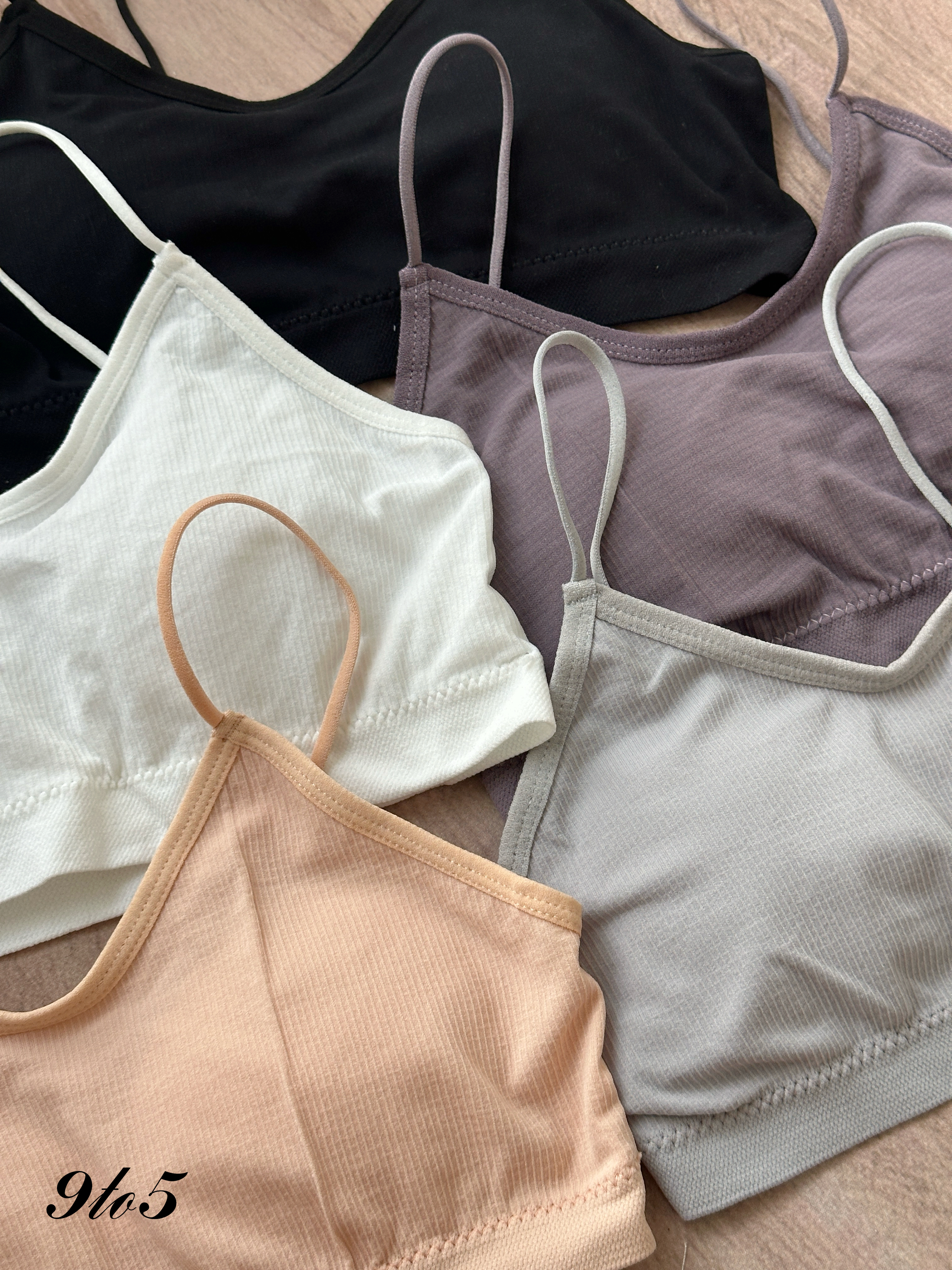 T4316 Ribbed Camisole Bralette - 5 Colors 