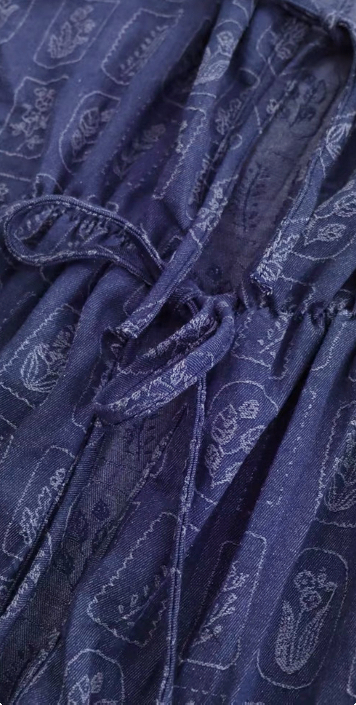 日系花葉print牛仔背心