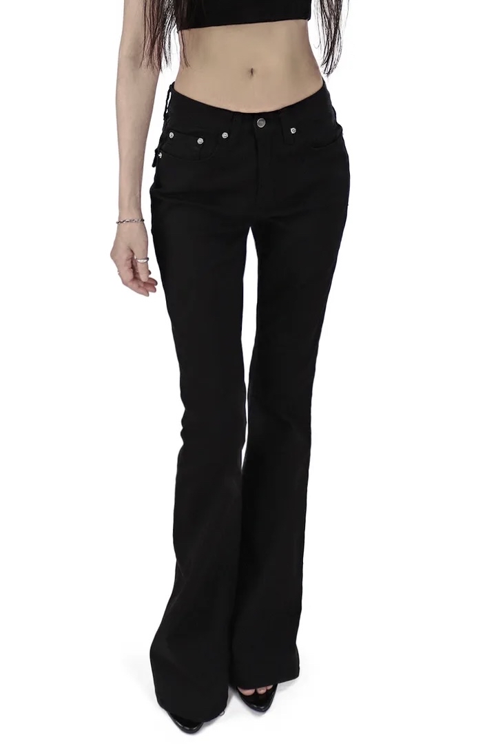Studded Flap Pocket Bootcut Pants