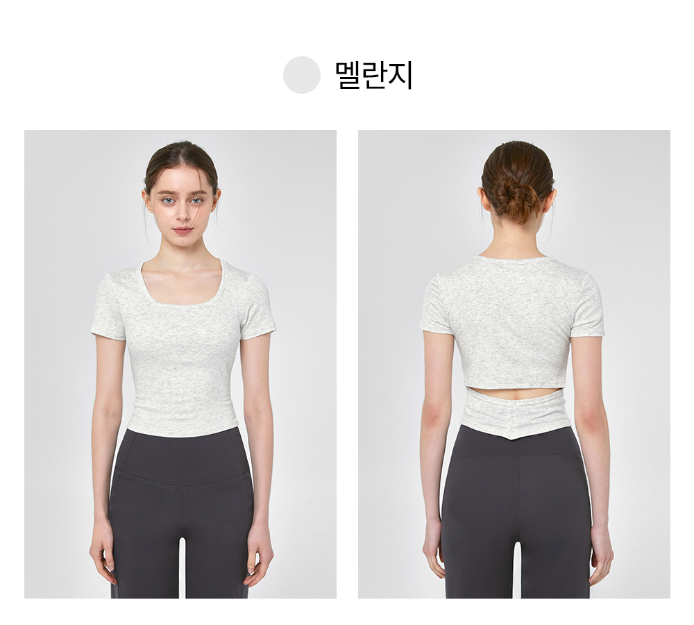 預購_Eva Back Button Short Sleeve Top by Lux wear
