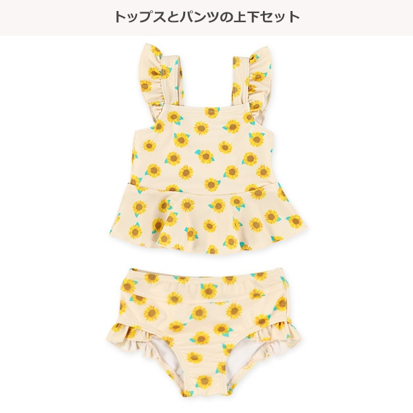 🇯🇵預訂 日本直送🇯🇵兩色花卉滿印荷葉邊分體泳衣