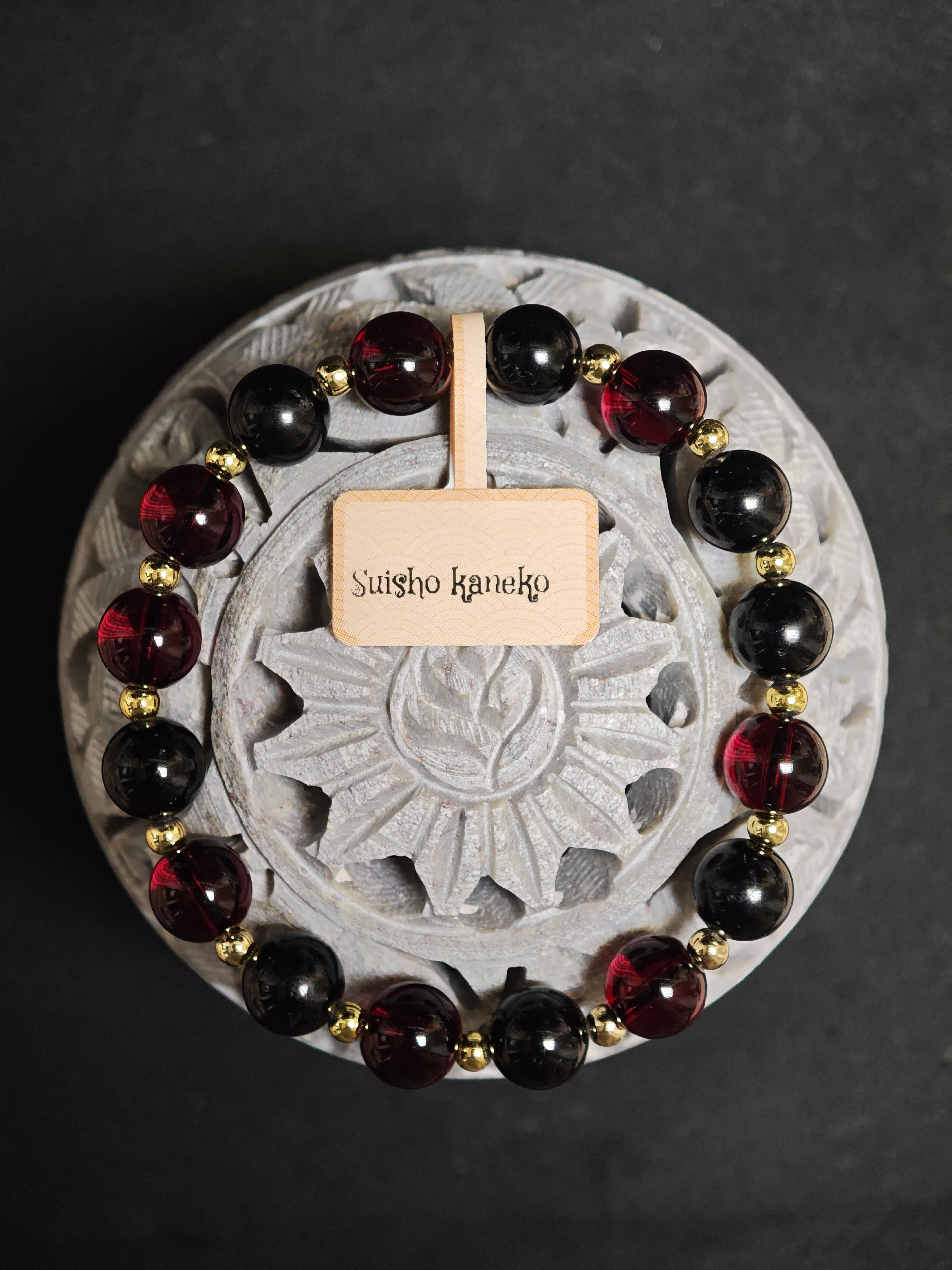 ✨新品DIY水晶手串✨✨🖤黑碧璽✨♥️紅石榴石✨