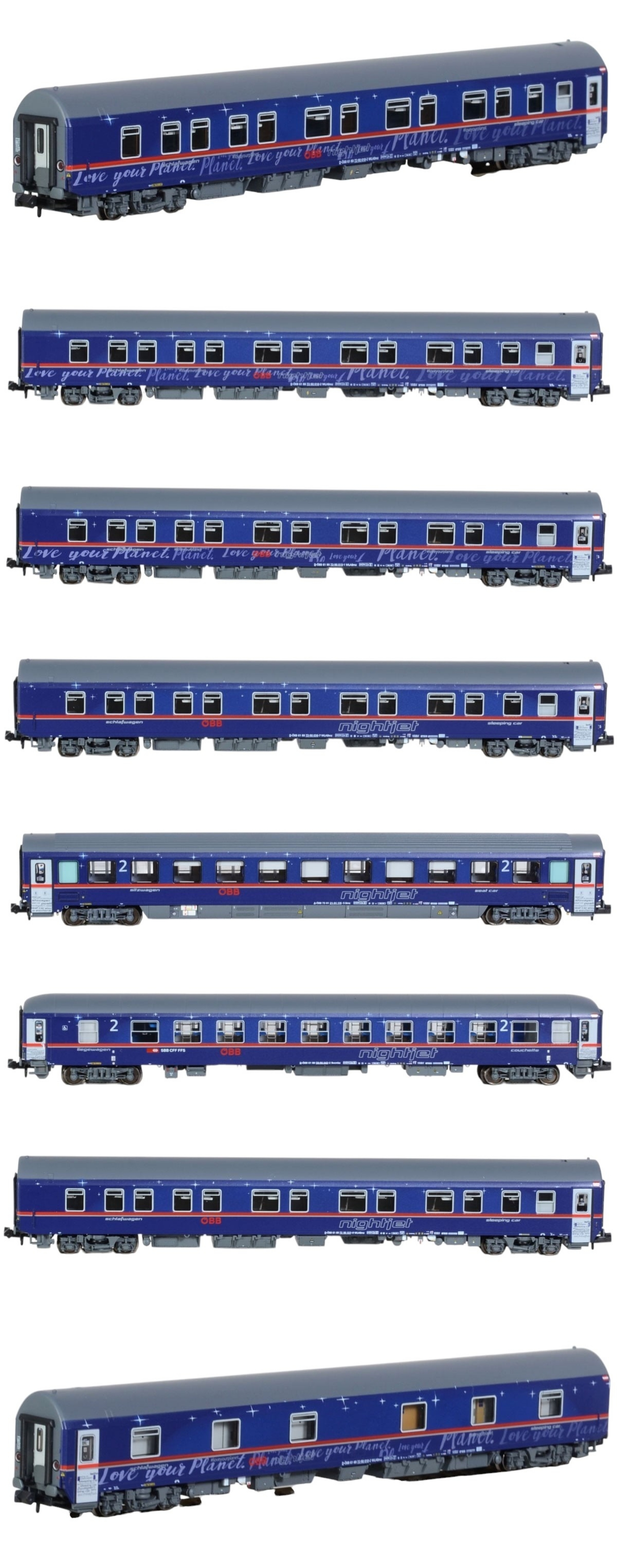 LS models NightJet 8pcs box set (Love your planet ÖBB and SBB grouping) N 1:160