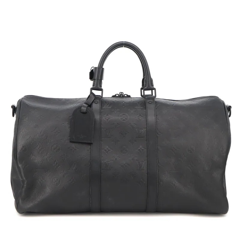 Louis Vuitton Monogram Shadow Keepall 50 Bandouliere Travel Bag