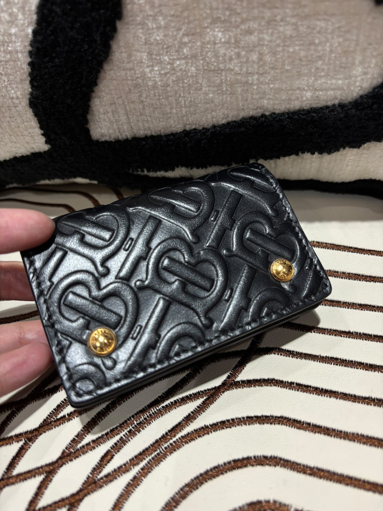 Burberry TB Card Case 黑色小牛皮 100%Authentic,unused✅dust bag