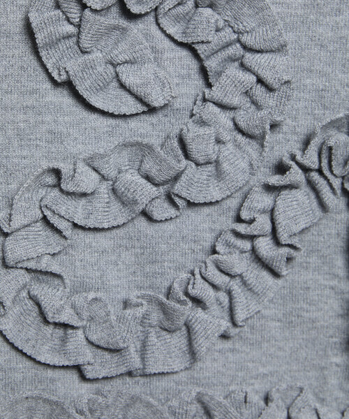 S形荷葉紋針織外套