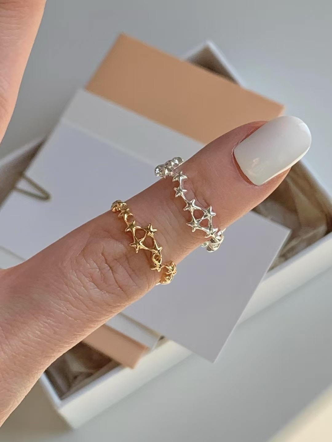 【 💍 | 韓國製！不規則星星設計戒指✨🤍 】Starlight Ring(兩色入)