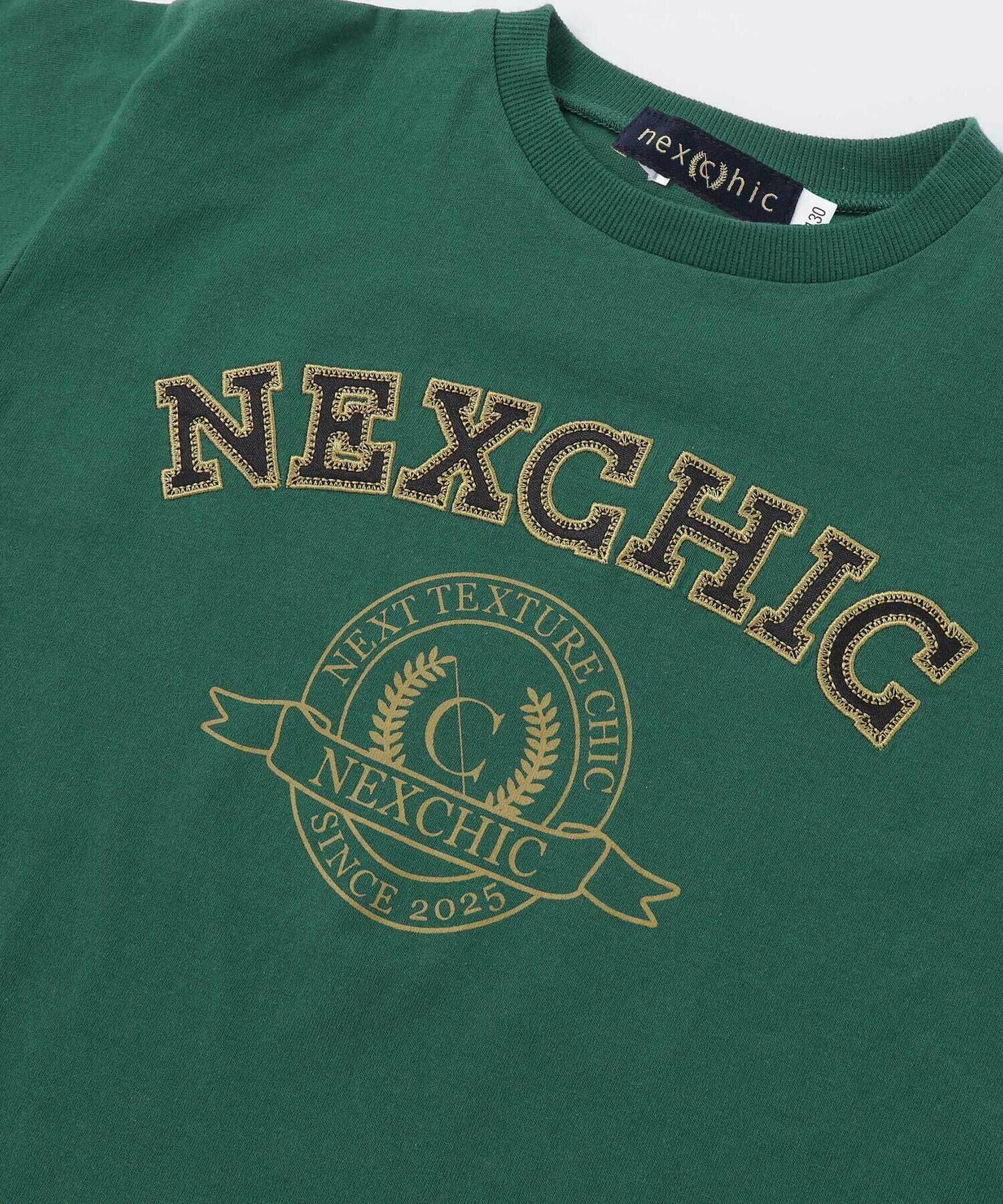 🆕【⭐訂購⭐】🌀 🇯🇵 日本直送 Nexchic 學院風 刺繡貼布 網眼袖 短袖T恤［2款選］ 🌀[ELDA-0153][260516]