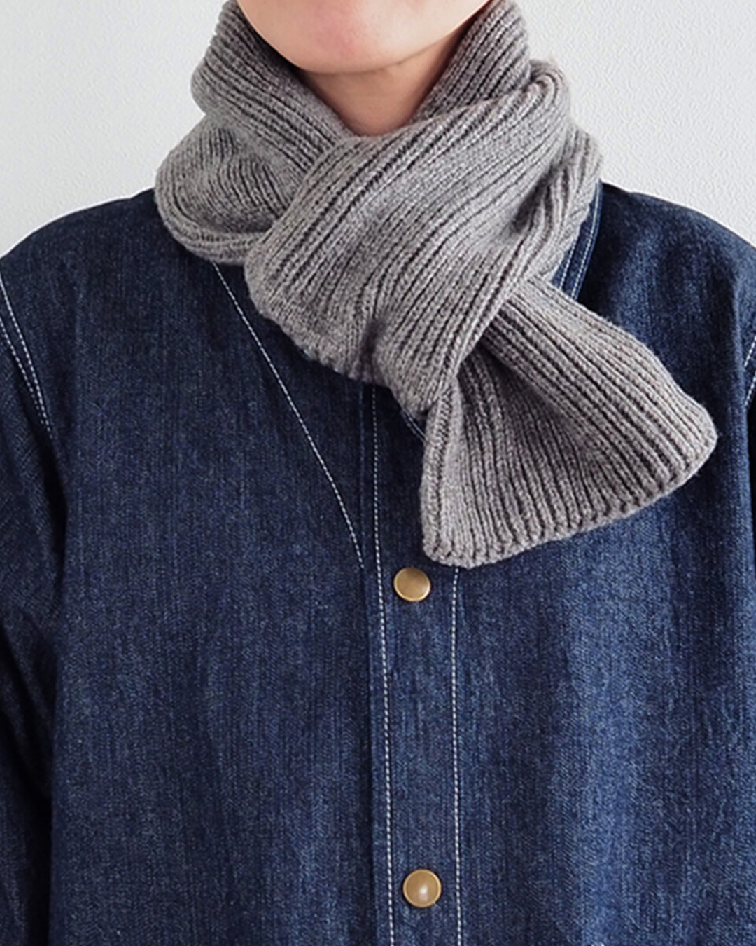 日本代購【 2026新色 日本直送 日本製 MAISON BLANCE 100%美麗諾羊毛 迷你頸巾 Made in Japan Merino Wool Ribbed Mini Muffler 】