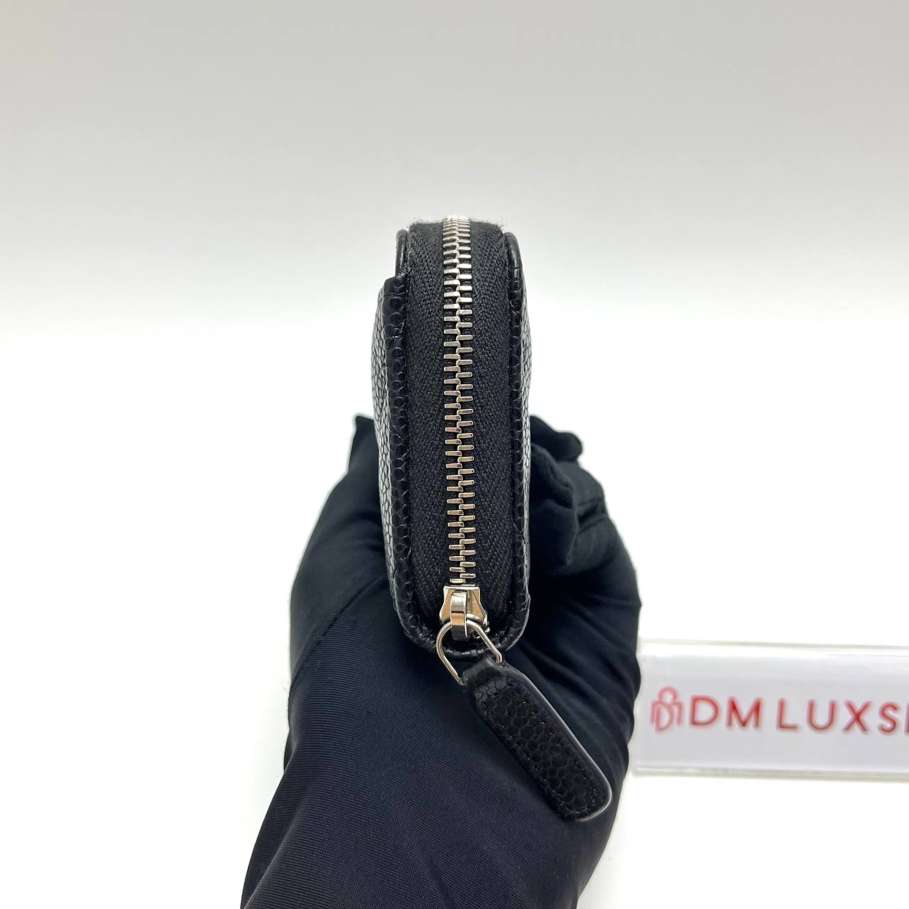 Chanel Black Caviar Classic Zipped Coin Purse SHW (Microchip)