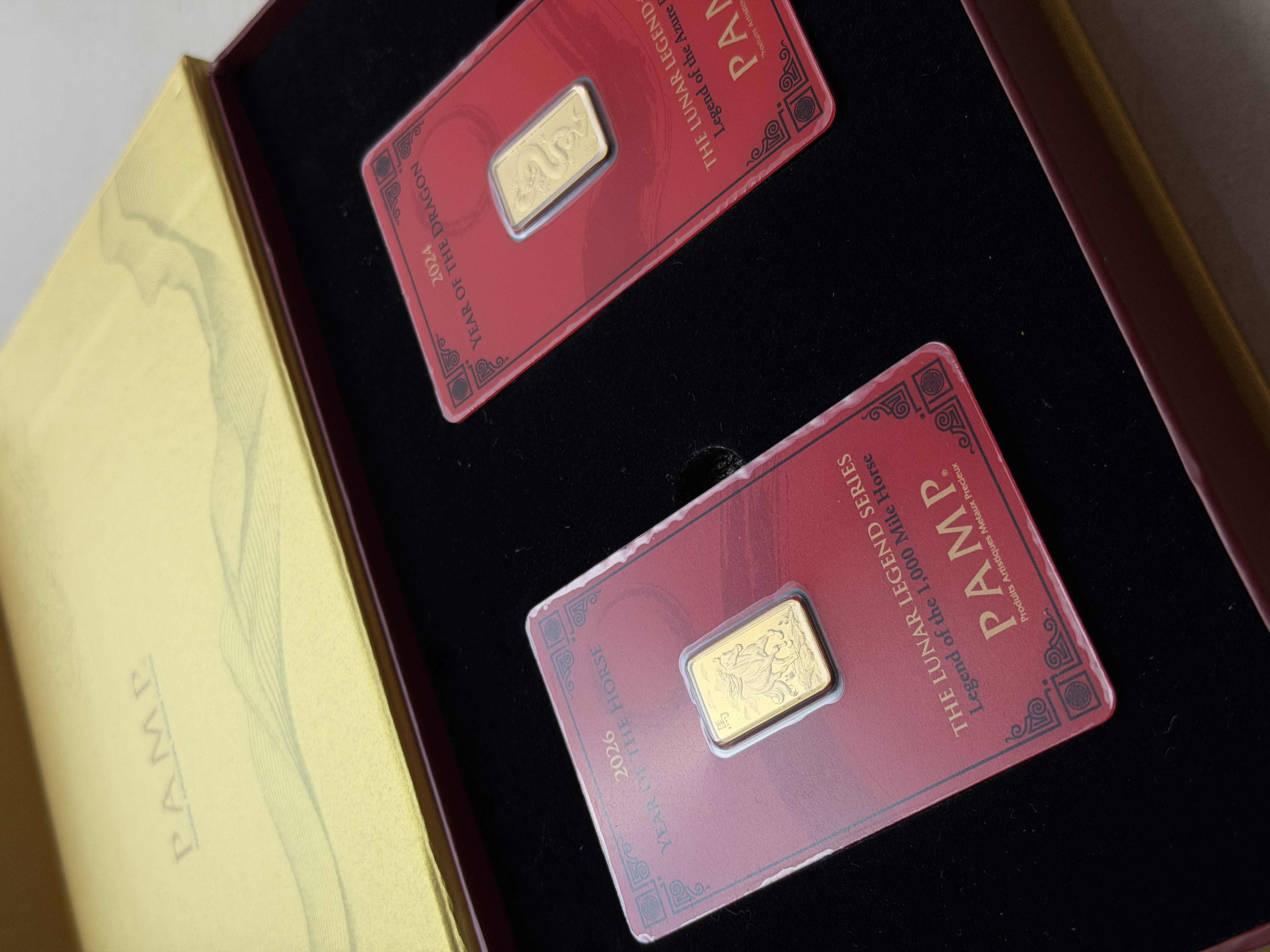 PAMP Lunar Dragon 5g + Horse 5g🇨🇭Swiss Fine Gold Bar Emas 999.9  龙马精神
